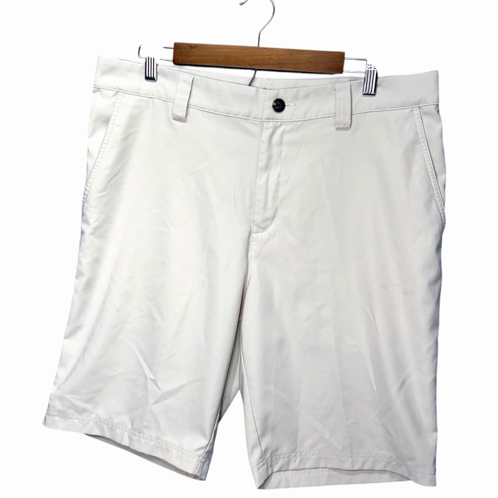 Adidas ClimaLite Golf Shorts Mens Beige Lightweight Performance Casual Size 34